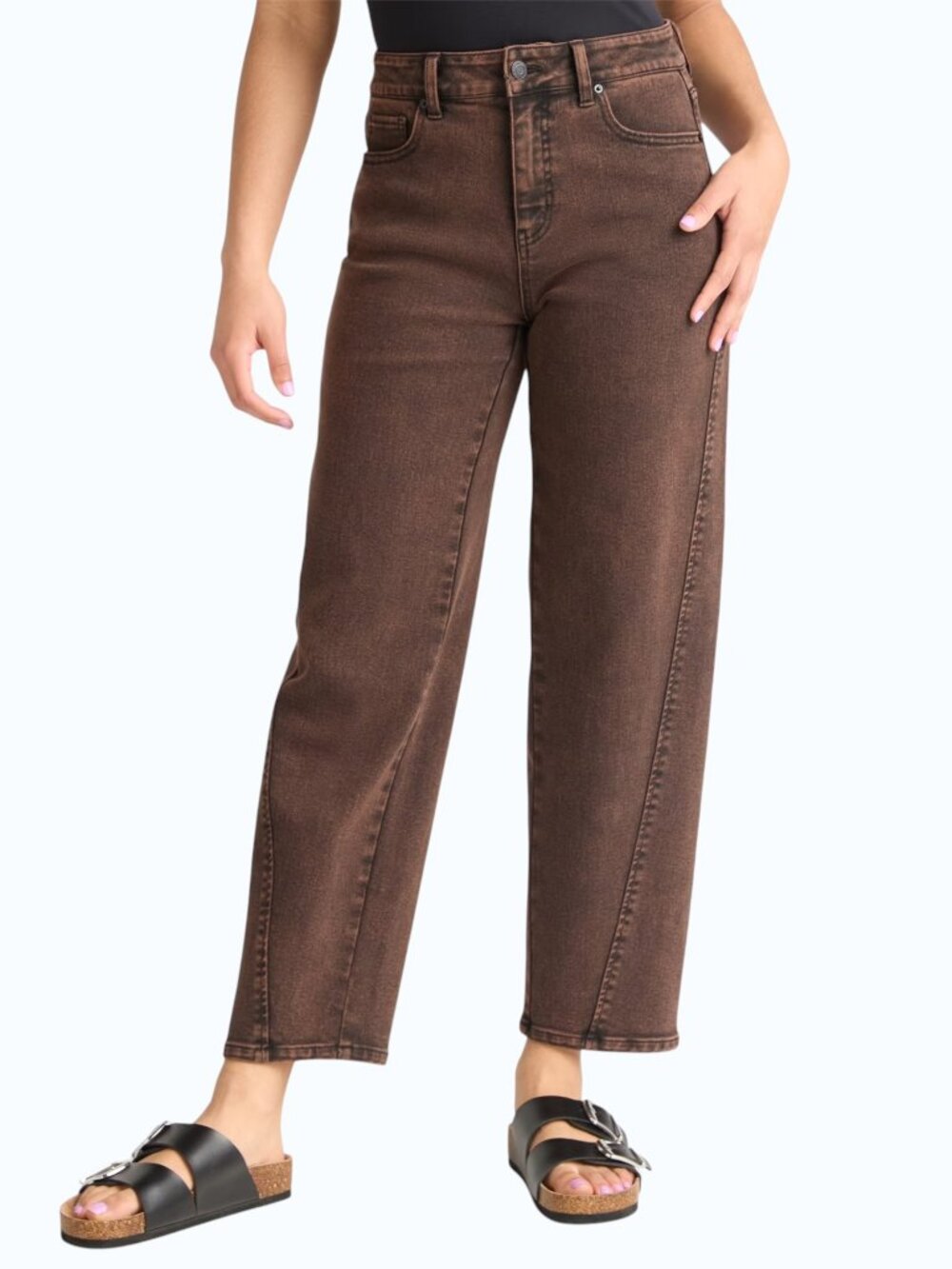 Time and Tru Women's High Rise Barrel Jeans - Size 12